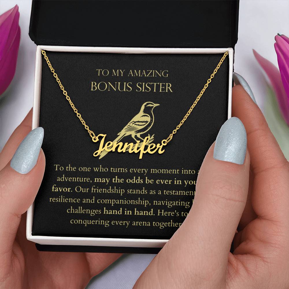 Bonus Sister - Hand In Hand Personalized Name Necklace