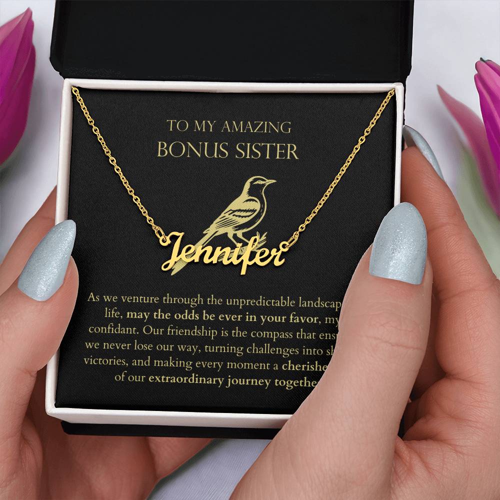 Bonus Sister - Extraordinary Journey Together Personalized Name Necklace