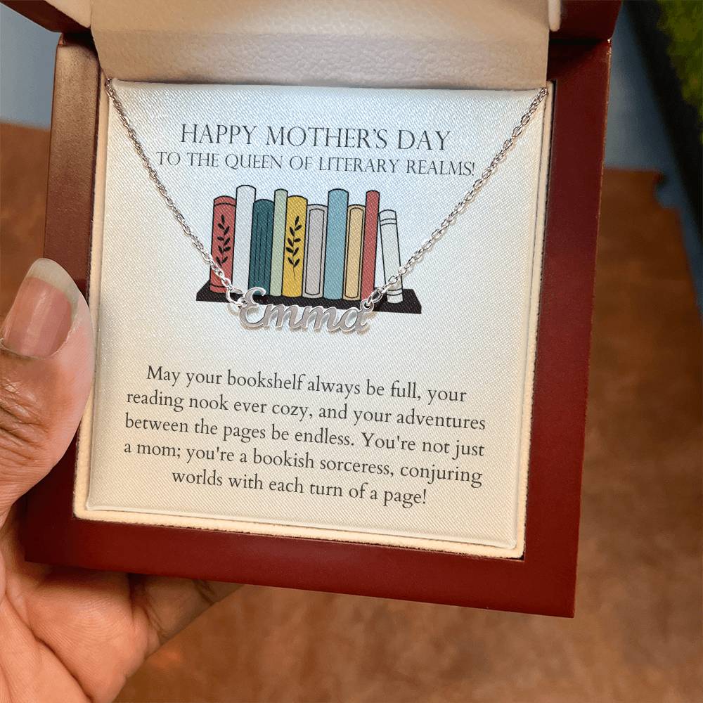 Happy Mother's Day - Not Just Mother, A Bookish Sorceress Name Necklace