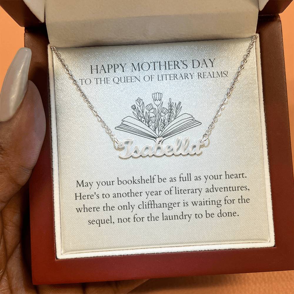 Happy Mother's Day - Another Year of Literary Adventures Name Necklace