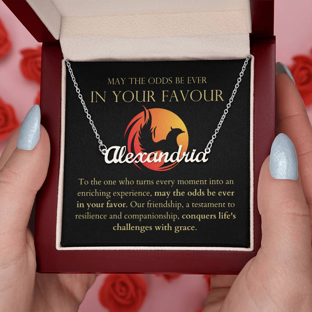May The Odds Be Ever In Your Favour - Conquers Life's Challenges Personalized Name Necklace
