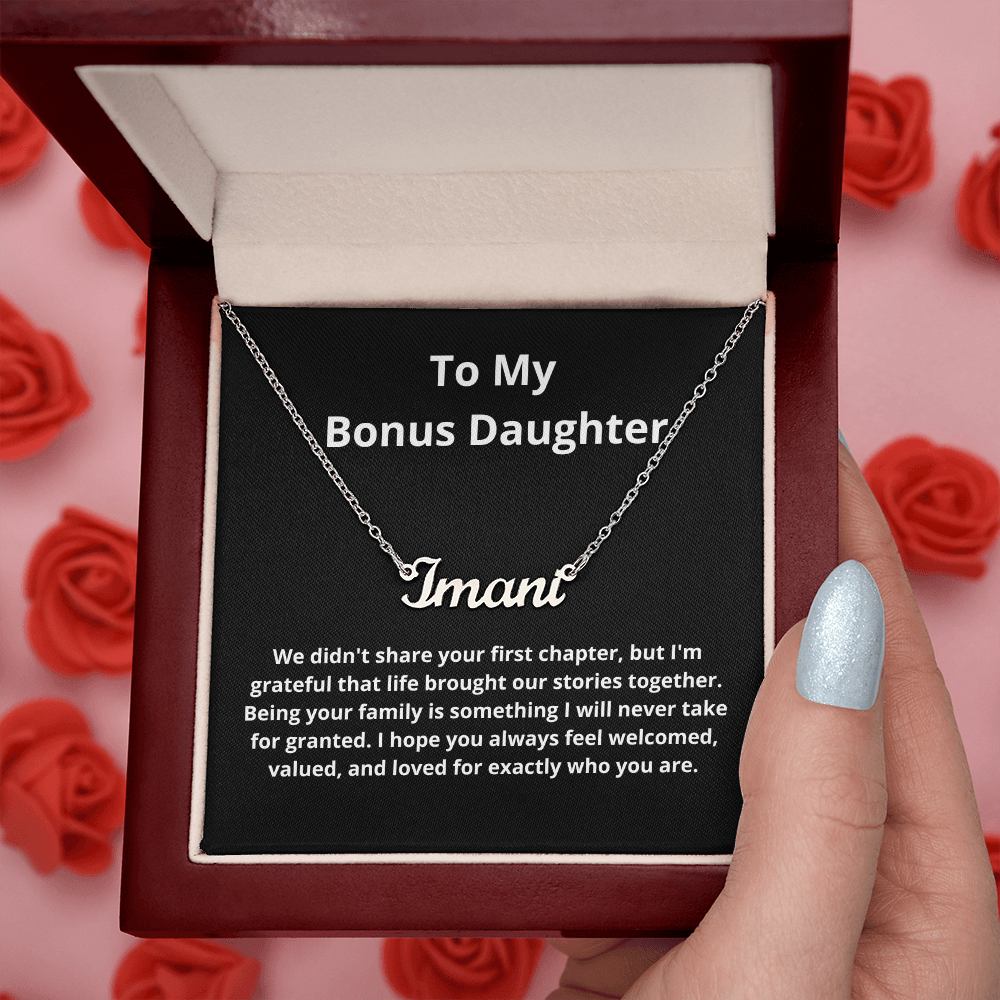 Lurve™ My Bonus Daughter - The Family We Choose Name Necklace