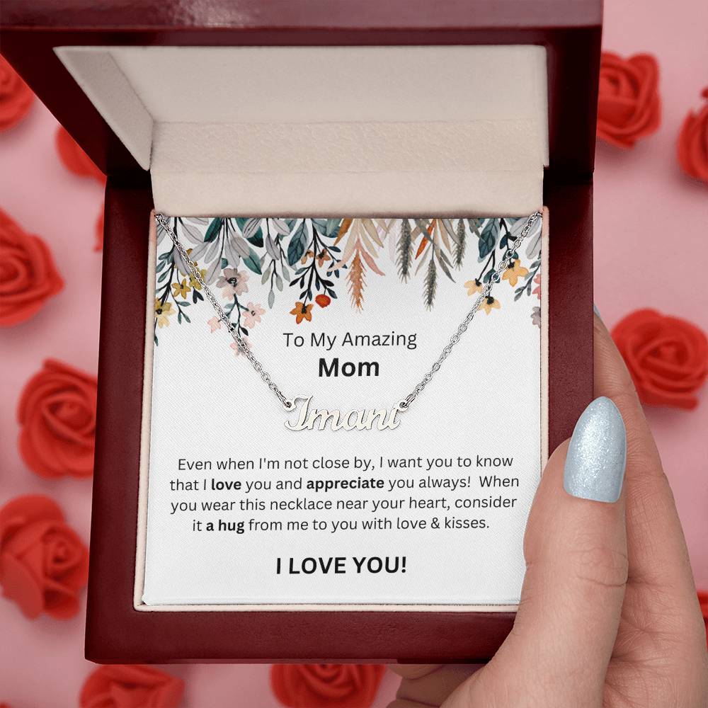 Lurve™ To Mom - Love, Appreciate, A Hug Personalized Name Necklace
