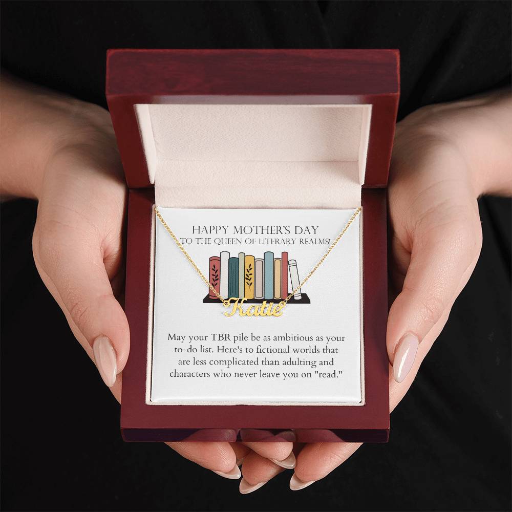 Happy Mother's Day - Fictional Worlds That Are Less Complicated Than Adulting Name Necklace