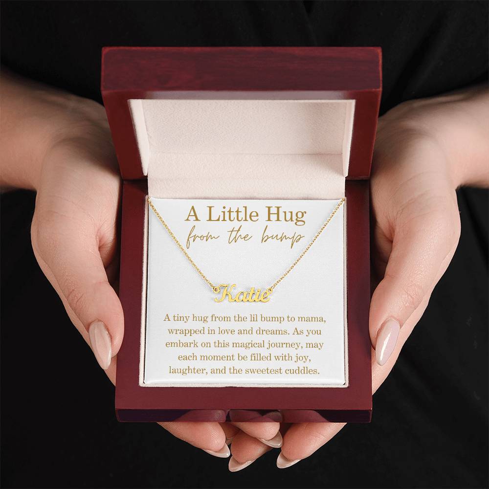 Little Hug From The Bump - Moment Filled with Joy Name Necklace