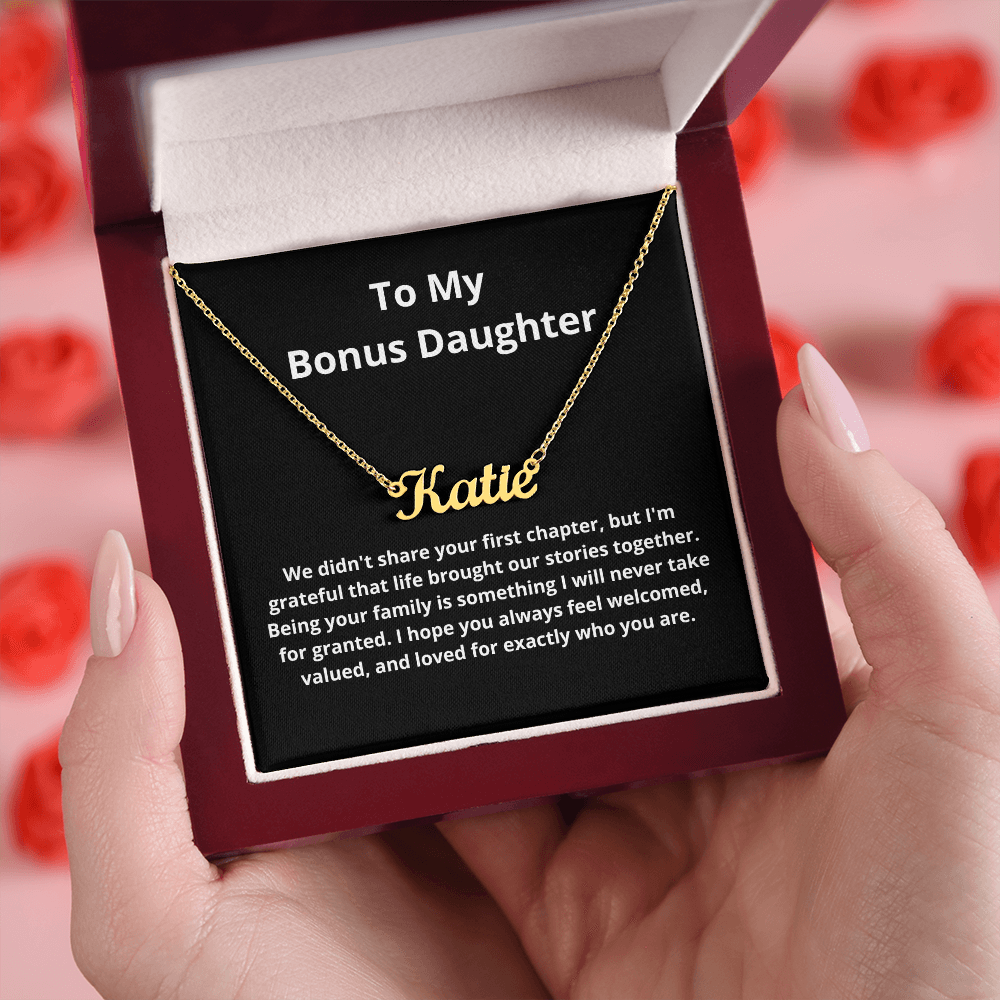 Lurve™ My Bonus Daughter - The Family We Choose Name Necklace