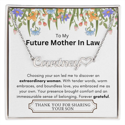 Lurve™ Future Mother In Law - Extraordinary Woman, Grateful Heart Name Necklace