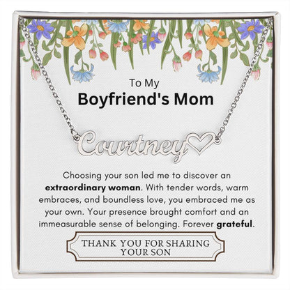 Lurve™ Boyfriend's Mom - Extraordinary Woman, Grateful Heart Name Necklace