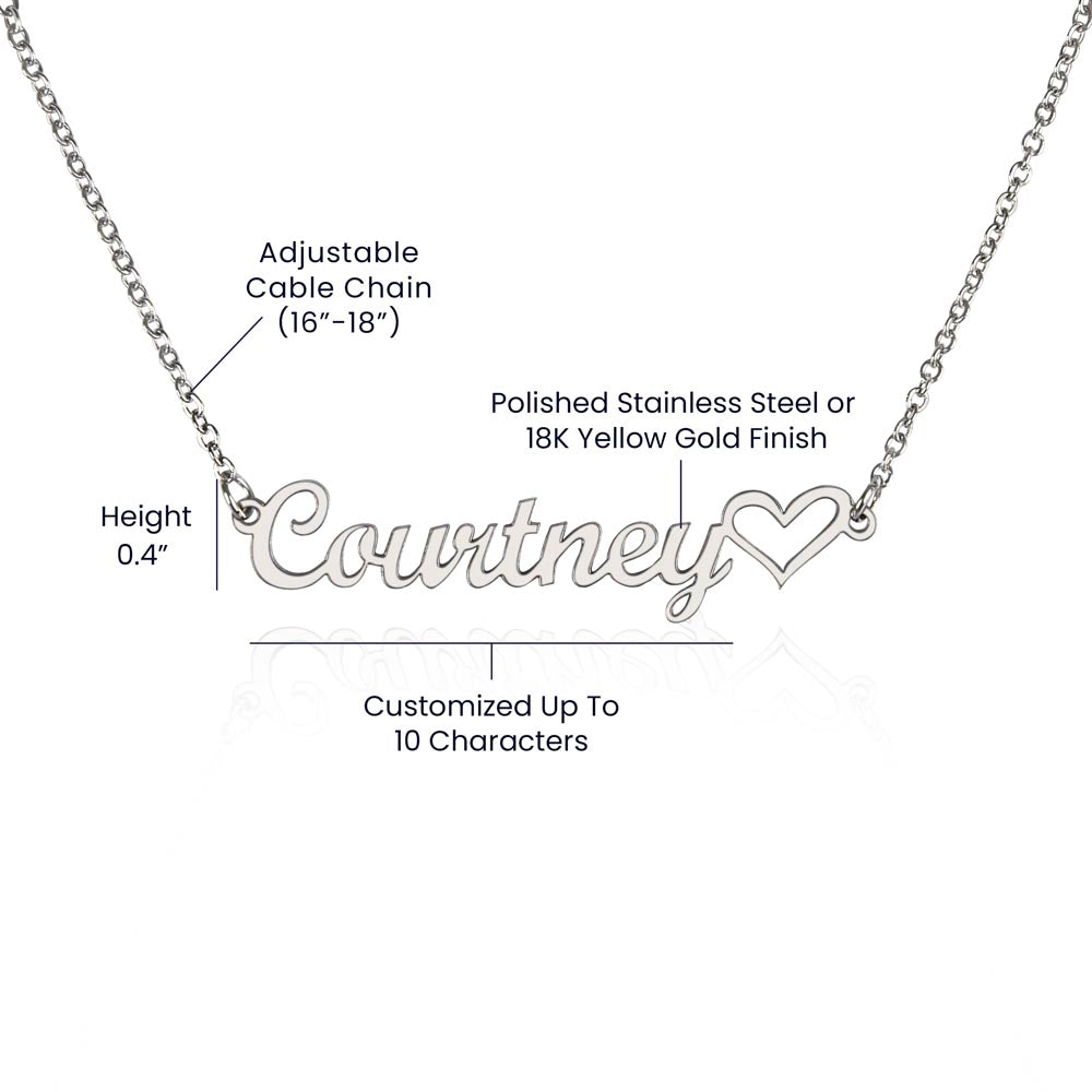 Lurve™ To Mom - Mother And Daughter, Hug Heart Name Necklace