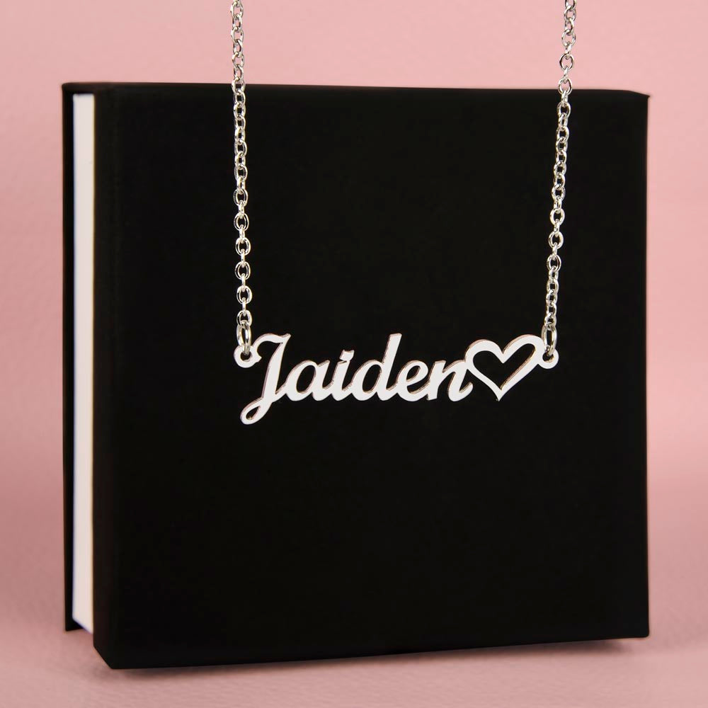Lurve™ To Mom - Mother And Daughter, Hug Heart Name Necklace