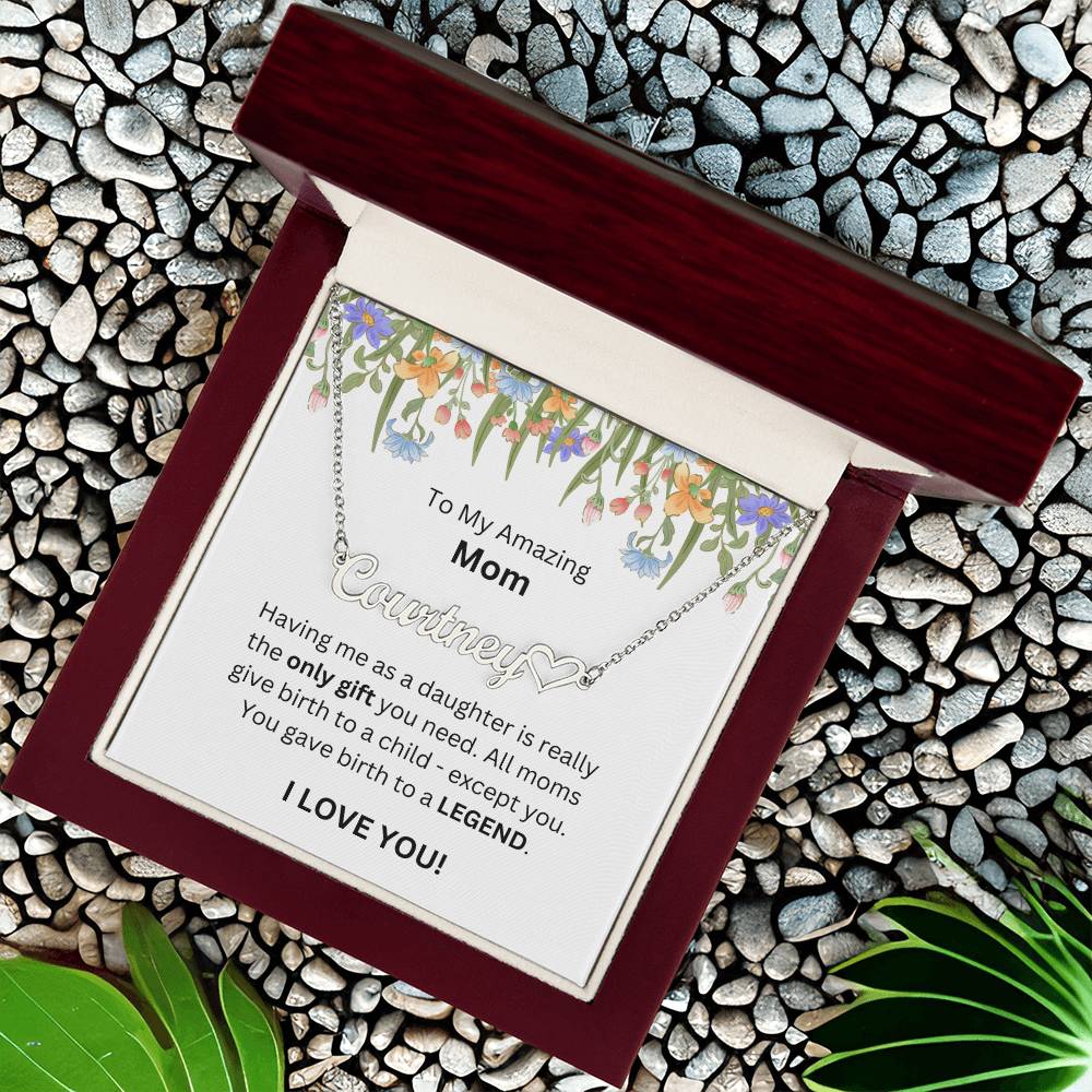 Lurve™ To Mom - Only Gift, Legend Heart Name Necklace