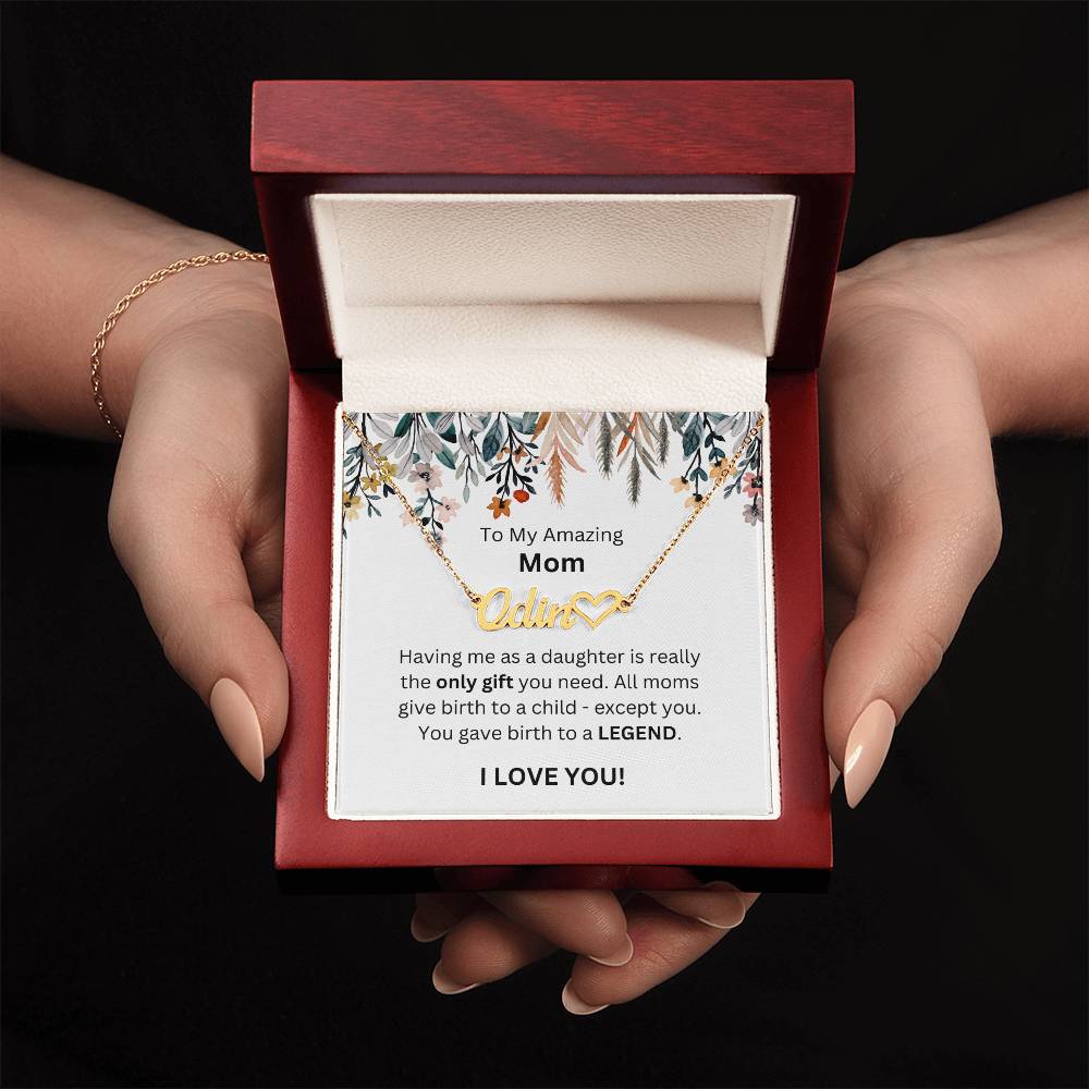 Lurve™ To Mom - Only Gift, Legend Heart Name Necklace