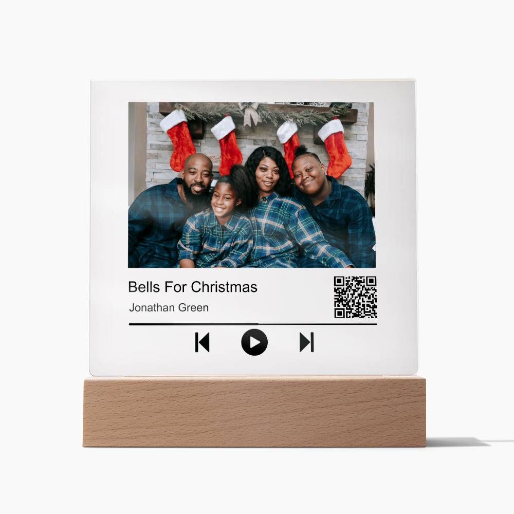 Song Name Black Christmas Family Square Acrylic Plaque