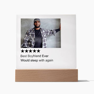 5 Stars Review Black Man v0.2 Square Acrylic Plaque