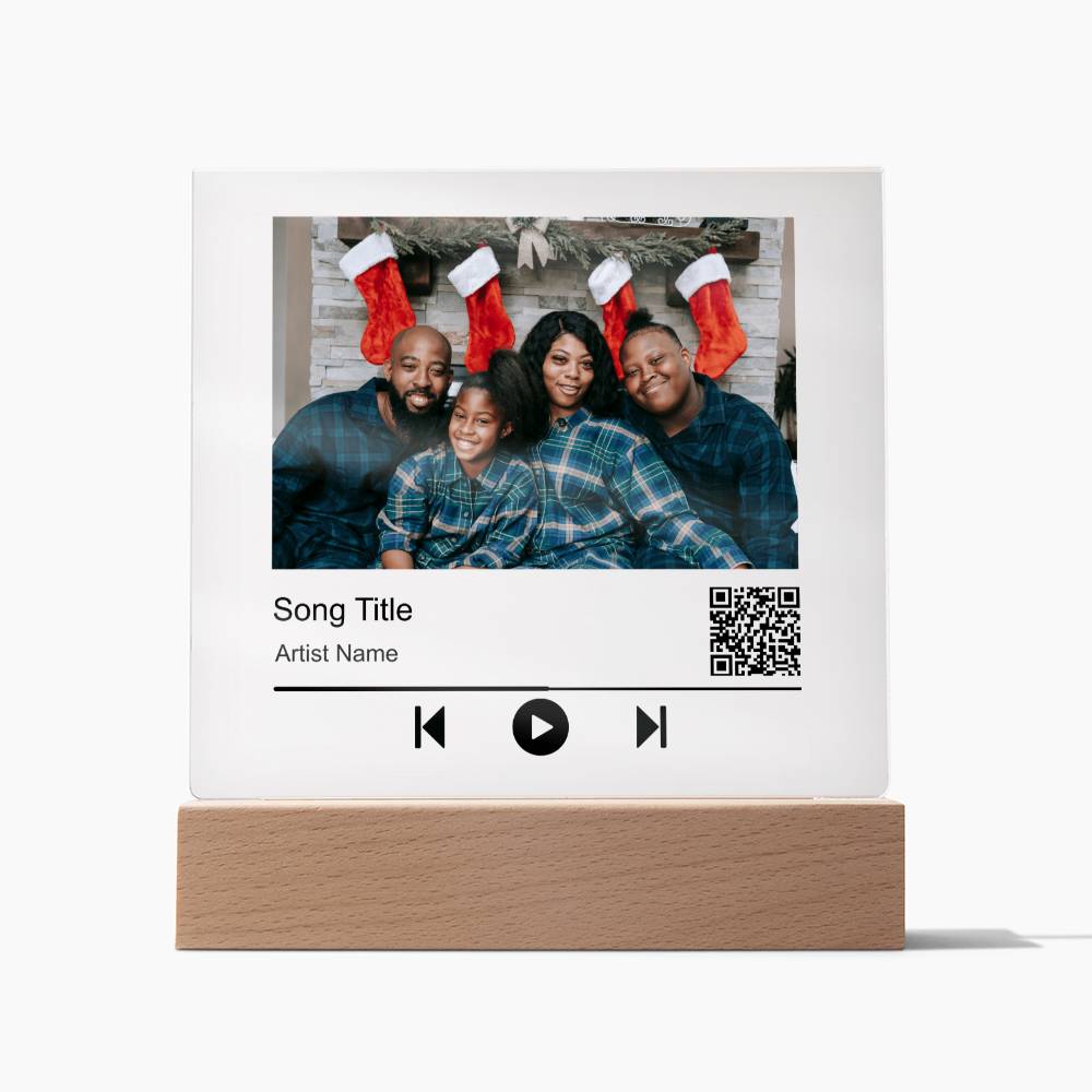 Black Christmas Family No Name Square Acrylic Plaque