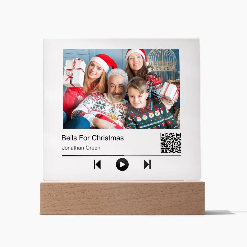 Song Name White Christmas Family Square Acrylic Plaque