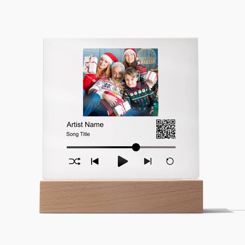 White Christmas Family Song Plaque  Square Acrylic Plaque