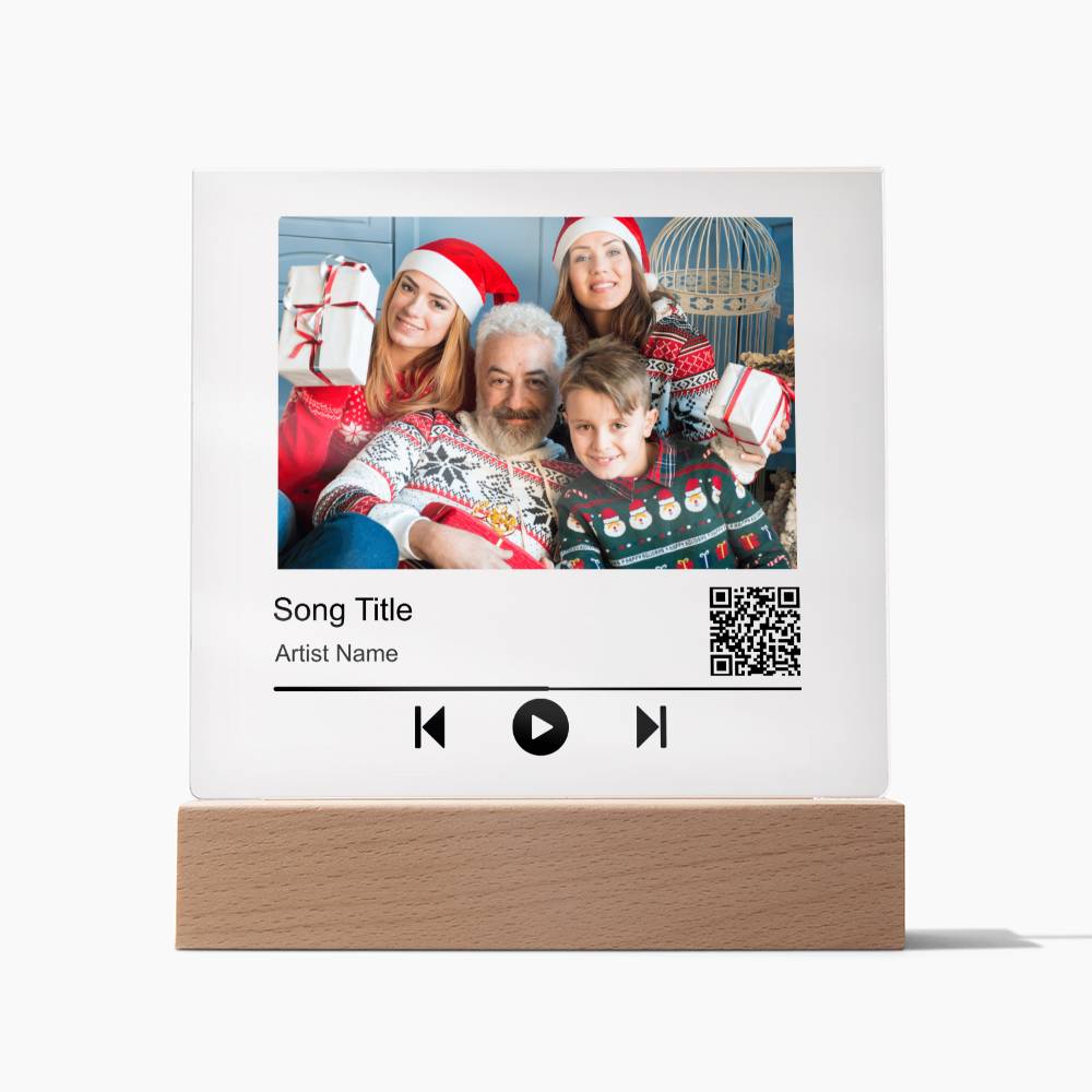 White Christmas Family No Name Square Acrylic Plaque