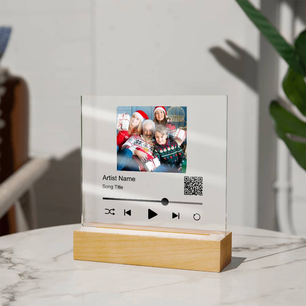 White Christmas Family Song Plaque  Square Acrylic Plaque