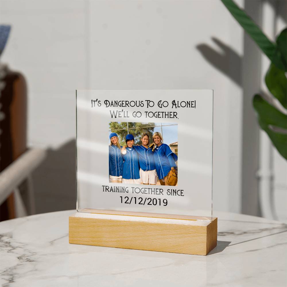 Best Friends Softball Training Acrylic Square