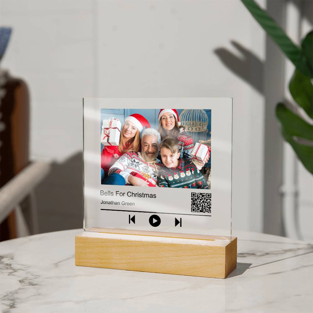 Song Name White Christmas Family Square Acrylic Plaque