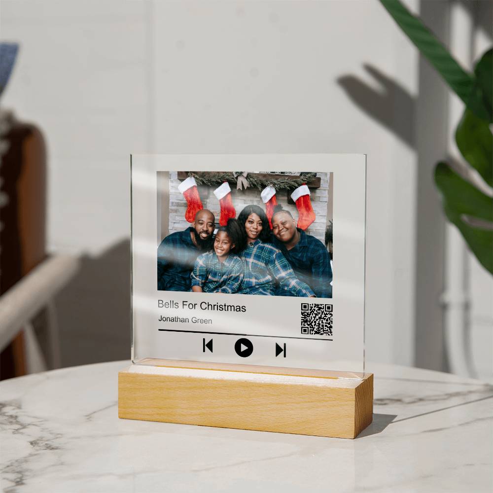 Song Name Black Christmas Family Square Acrylic Plaque