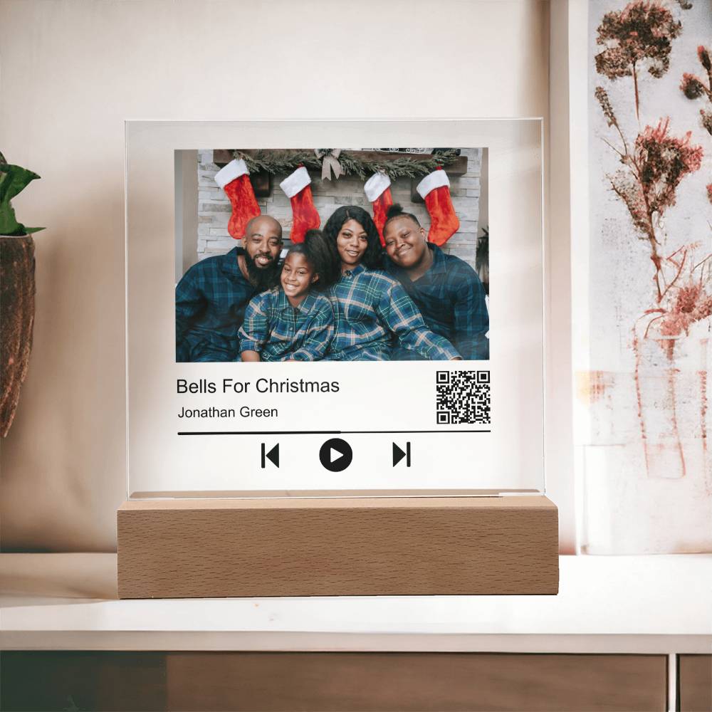 Song Name Black Christmas Family Square Acrylic Plaque