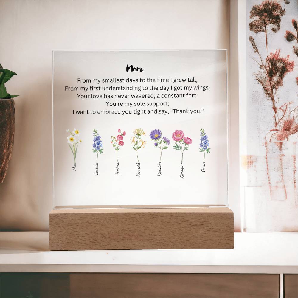 Mom Embrace You Tight 7 Names  Acrylic Square