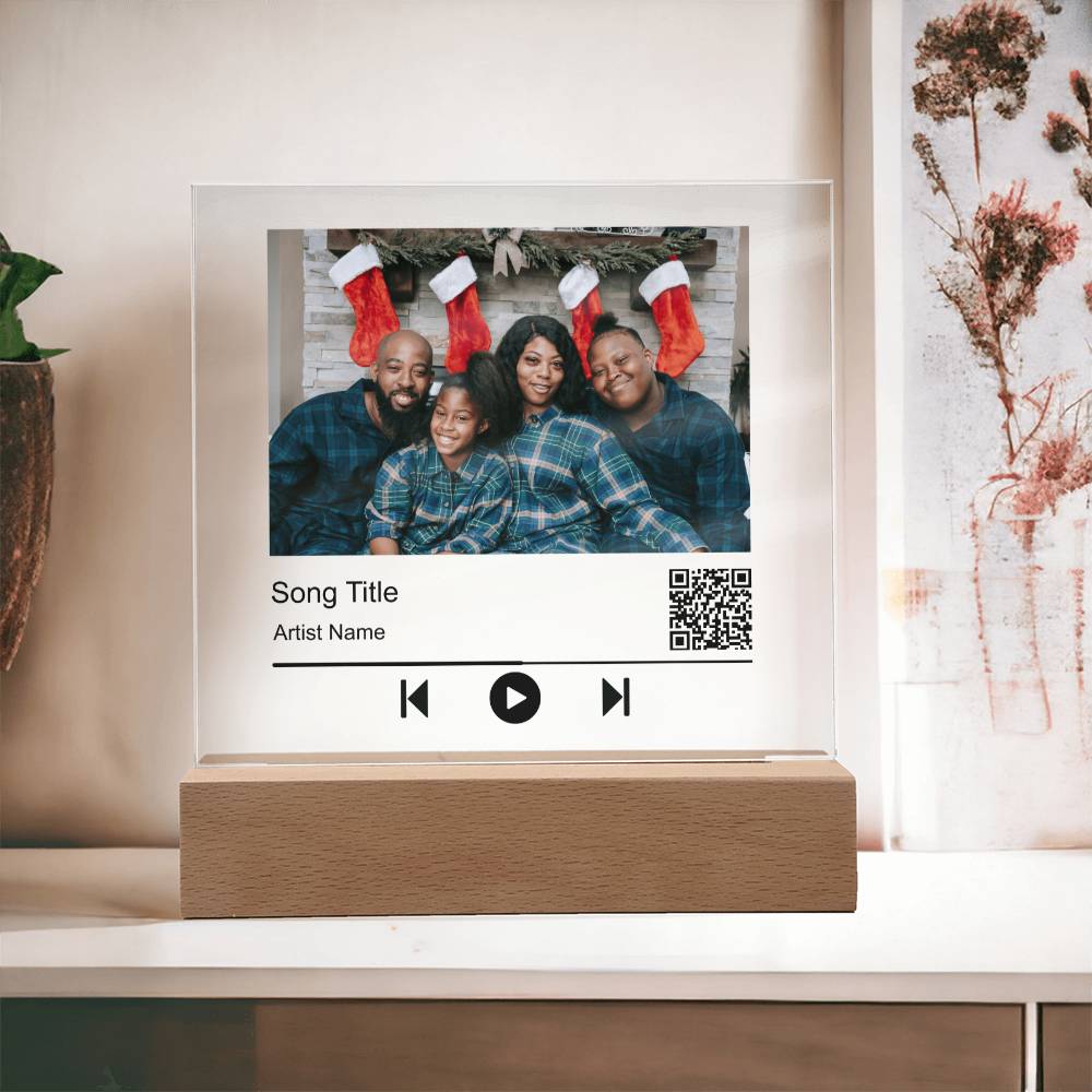 Black Christmas Family No Name Square Acrylic Plaque
