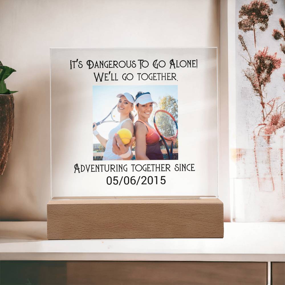 Best Friends Playing Tennis Adventuring  Acrylic Square