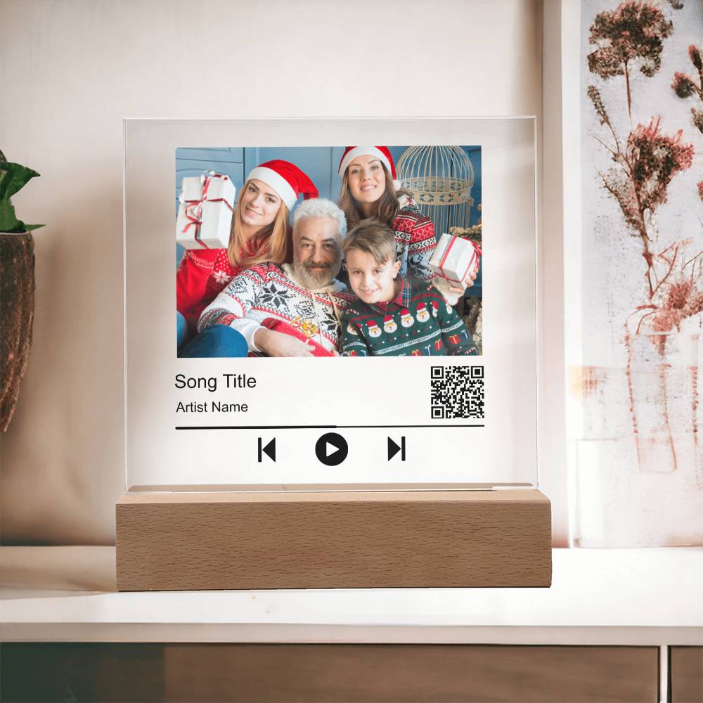 White Christmas Family No Name Square Acrylic Plaque