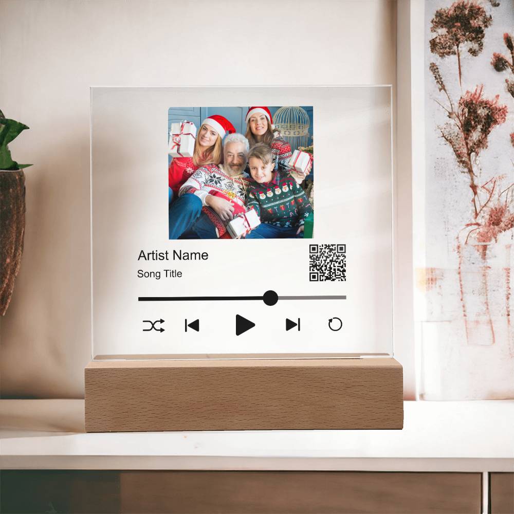 White Christmas Family Song Plaque  Square Acrylic Plaque