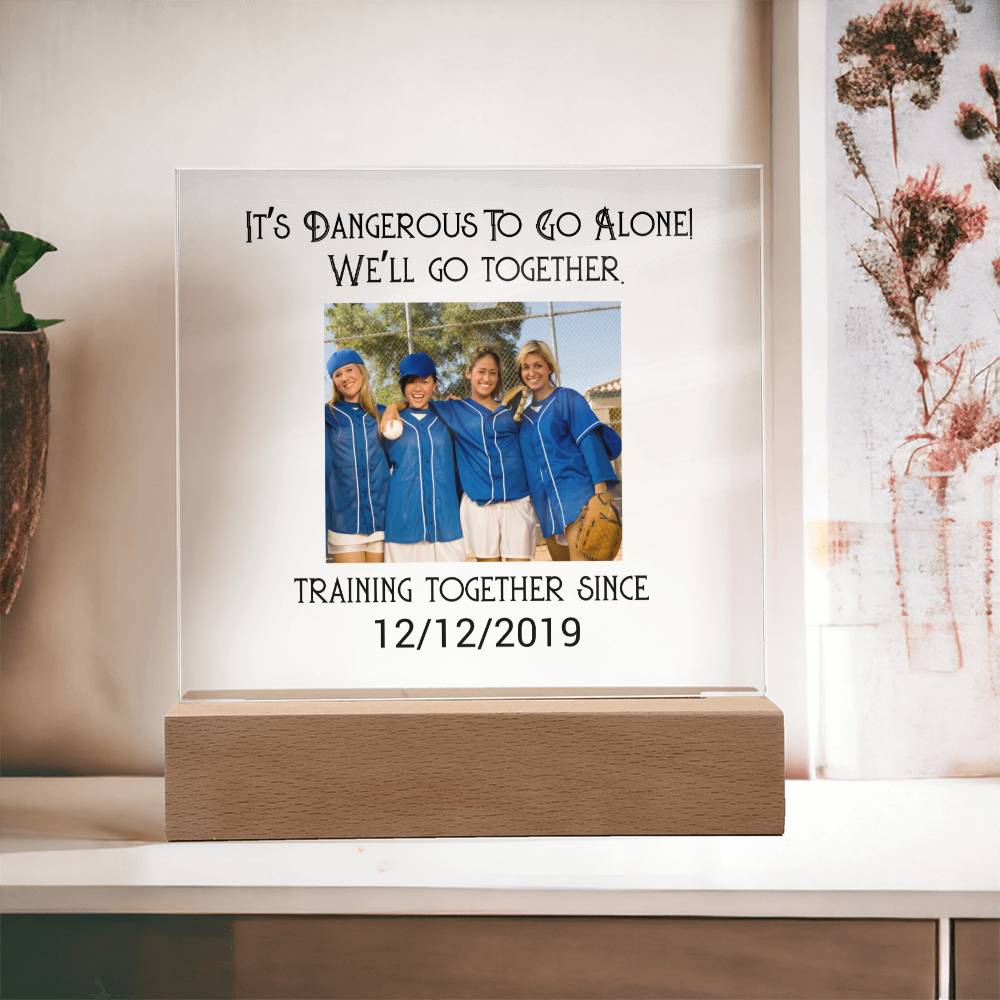 Best Friends Softball Training Acrylic Square