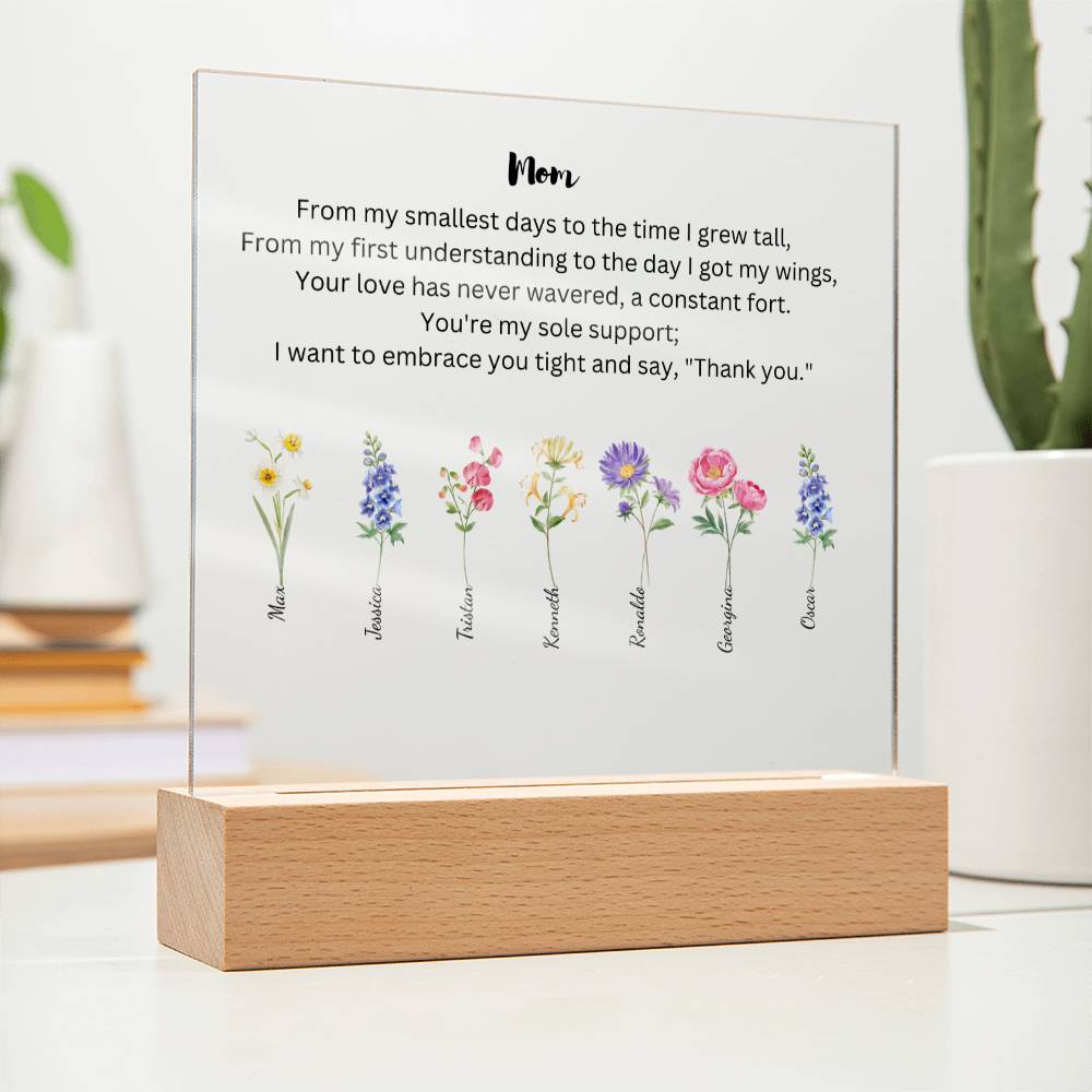 Mom Embrace You Tight 7 Names  Acrylic Square