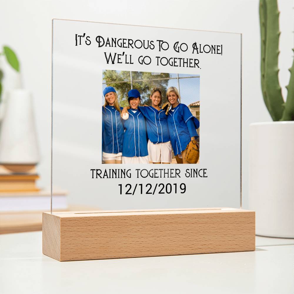 Best Friends Softball Training Acrylic Square