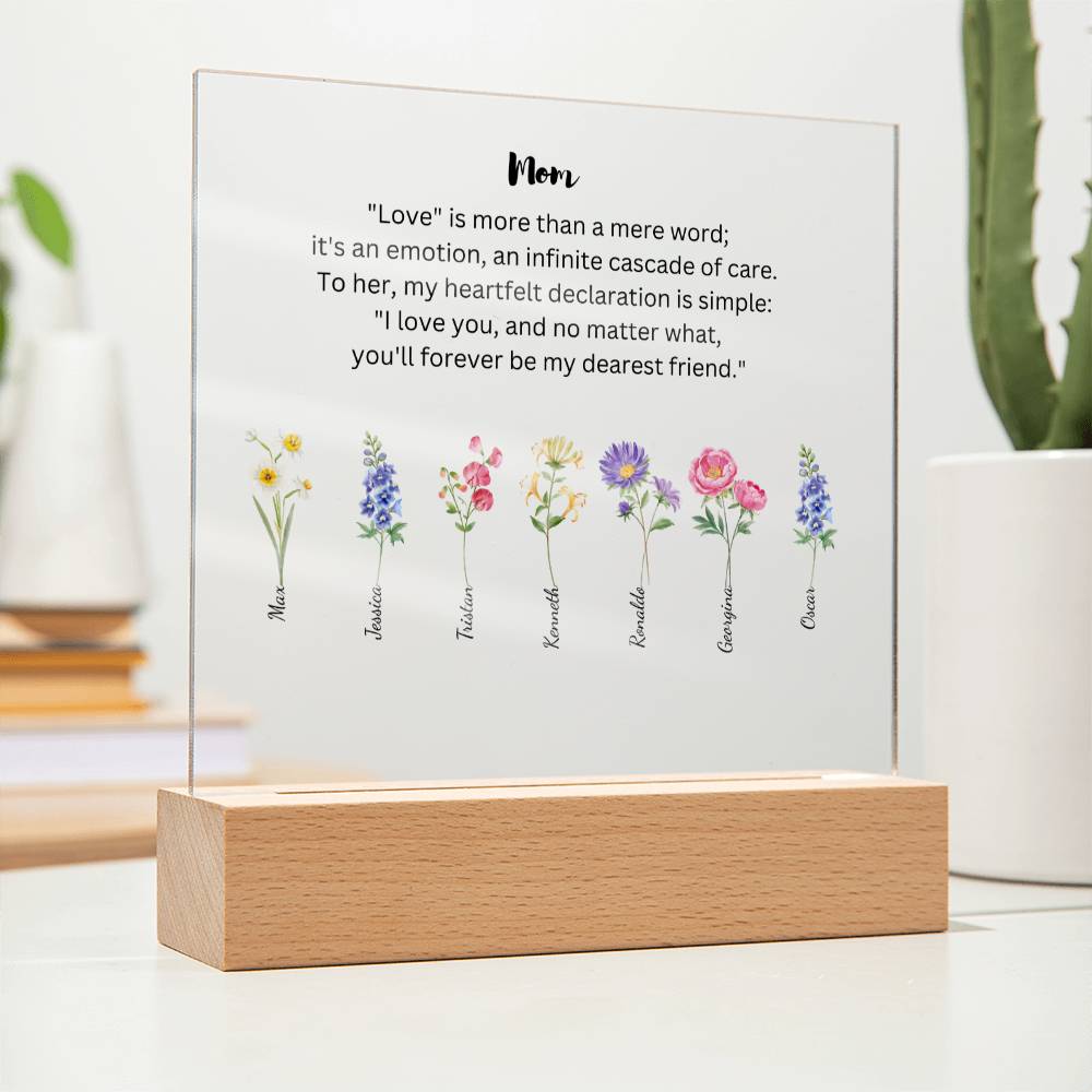 Mom Love Is More Than A Mere Word 7 Names Acrylic Square