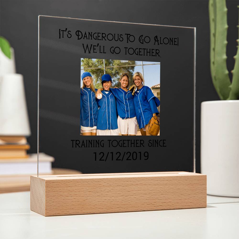 Best Friends Softball Training Acrylic Square