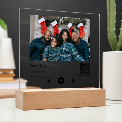 Black Christmas Family No Name Square Acrylic Plaque