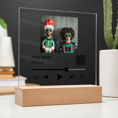 Black Christmas Couple Song Plaque  Square Acrylic Plaque