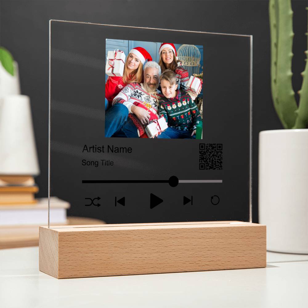 White Christmas Family Song Plaque  Square Acrylic Plaque