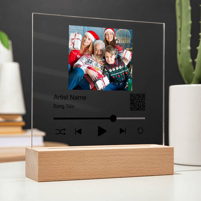 White Christmas Family Song Plaque  Square Acrylic Plaque