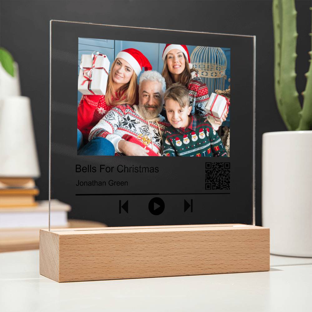 Song Name White Christmas Family Square Acrylic Plaque