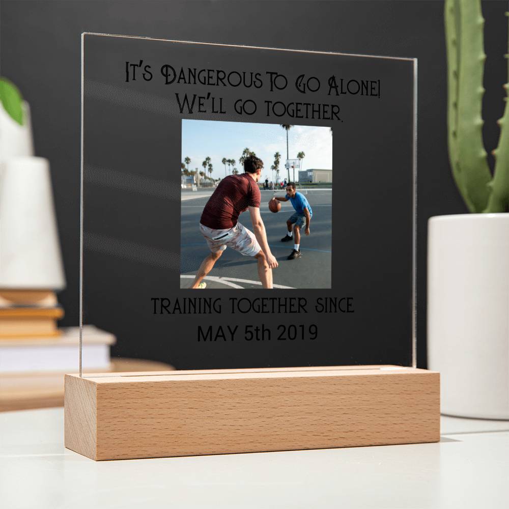 Best Friends Playing Basketball Training Acrylic Square