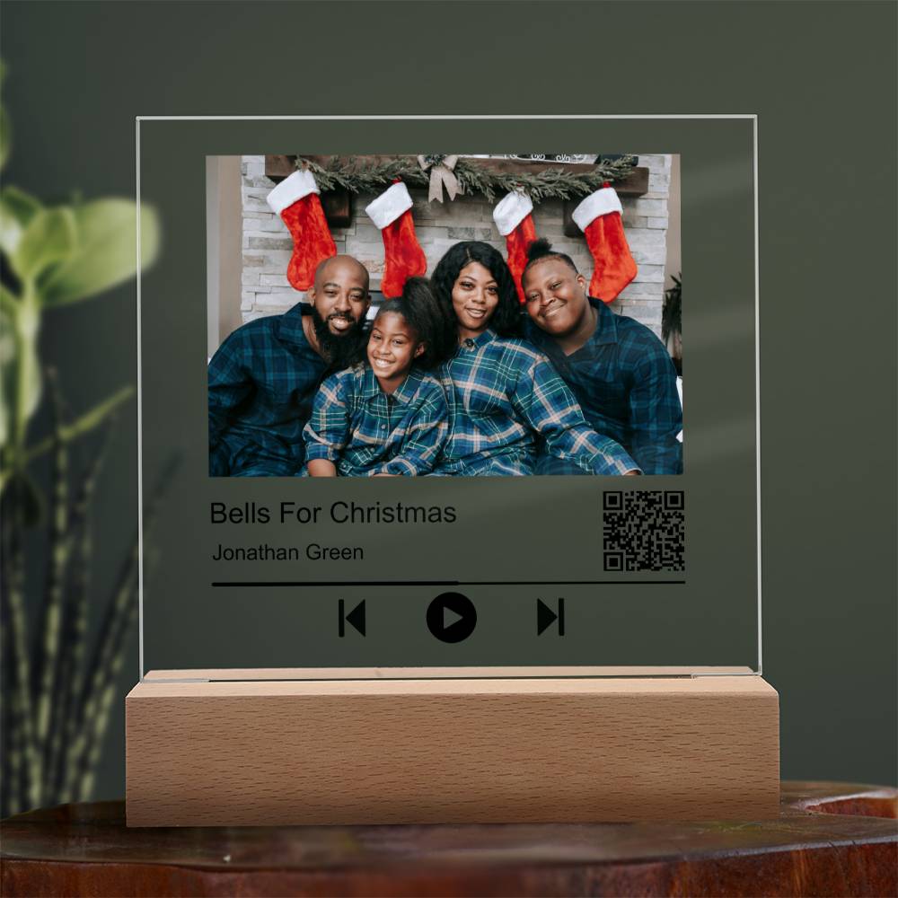 Song Name Black Christmas Family Square Acrylic Plaque