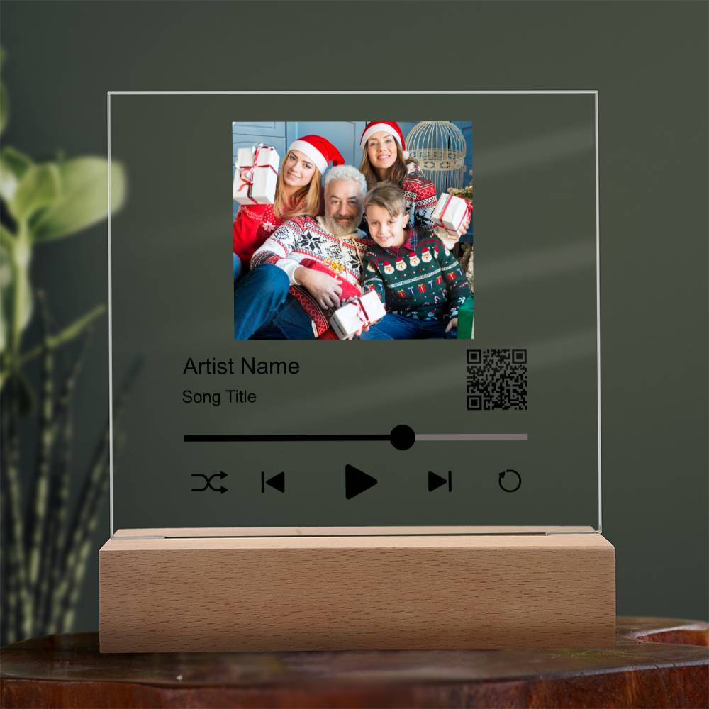 White Christmas Family Song Plaque  Square Acrylic Plaque