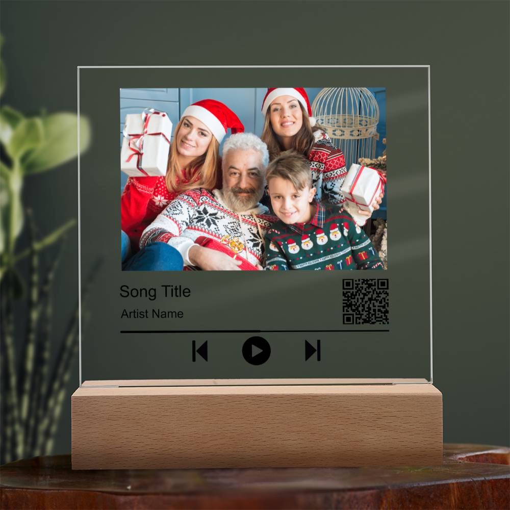 White Christmas Family No Name Square Acrylic Plaque