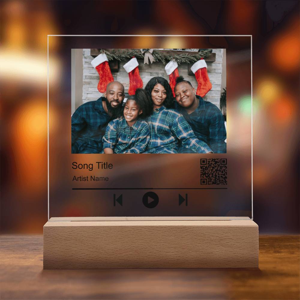 Black Christmas Family No Name Square Acrylic Plaque