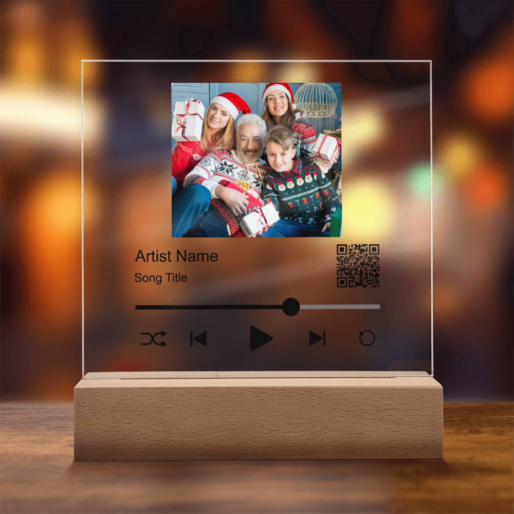White Christmas Family Song Plaque  Square Acrylic Plaque