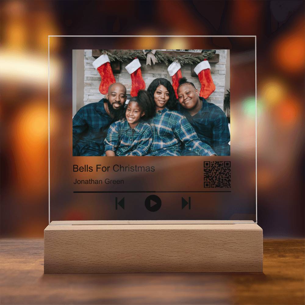 Song Name Black Christmas Family Square Acrylic Plaque