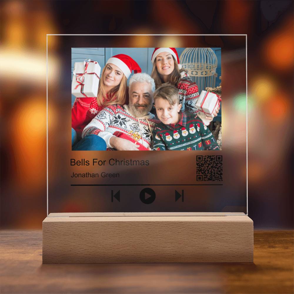 Song Name White Christmas Family Square Acrylic Plaque